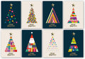 Charity Christmas Cards Pack of 32. Christmas Card Multipack with 3D Gold Foiling. 8 Different Festive Tree Designs. Ecofriendly Cards, envelopes and Box. Blank Inside. Made in UK