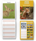 2025 British Wildlife Family Calendar Slim Wall Month to View Family Monthly Planner Organiser Aesthetic Design and UK Holidays