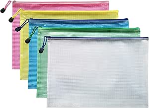 A4 Zip Wallets Plastic Zip Wallets 5Pcs A4 Zip Folders Extra Thick-5Pack