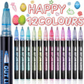 Lenski Gifts for Teenage Girls, Easter Gifts for Kids, 12 Colouring Pens Glitter Pens Outline Marker Pens, Gift s for 4-13 Year Old Art Supplies, Arts and Crafts for Kids, Metallic for Scrapbook