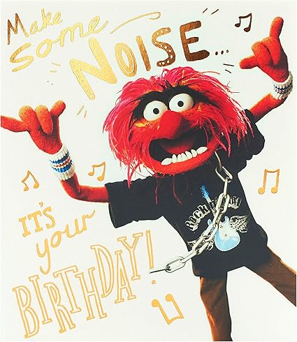 UK Greetings | Disney The Muppets Birthday Card | Happy Birthday Gifts | Him, Boys, Men | Animal From the Muppets Fun Design | With Envelope | 165 x 190 mm