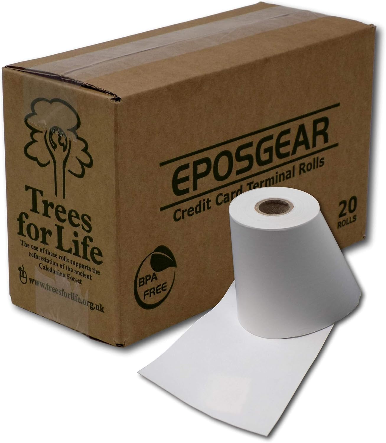 EPOSGEAR 57 x 40 mm Thermal Credit Card Till Roll (Pack of 20) - white
