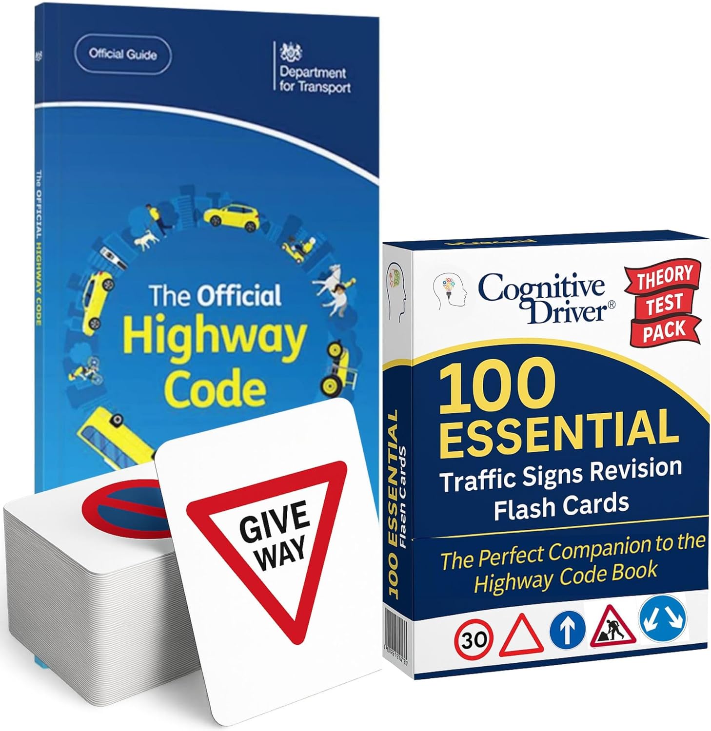 Highway Code Book 2026 UK + 100 Traffic Signs Flash Cards Set