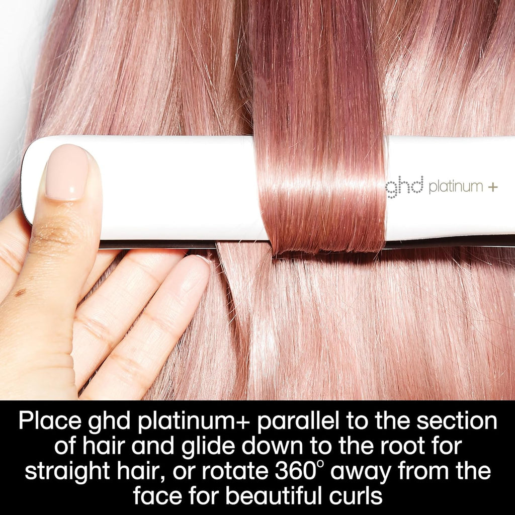 ghd Platinum+ Hair Straightener & Professional Styler - More Strength, Shine & Colour Protection - for All Hair Types - (UK Plug)