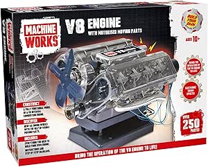 Machine Works Build Your Own V8 Engine Toy - Replica Model Building Kit - Features Augmented Reality, Sounds and Illumination, 4 Modes, 250+ Pieces, 10+ Years Visit the Machine Works Store