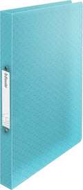 Esselte Ring Binder, 140 Sheet Capacity, 25mm Spine, 2 Ring A4 Folder, Soft Cover File, Home/Office Use, Embossed Pattern, Colour'Breeze Range, Blue, 626242