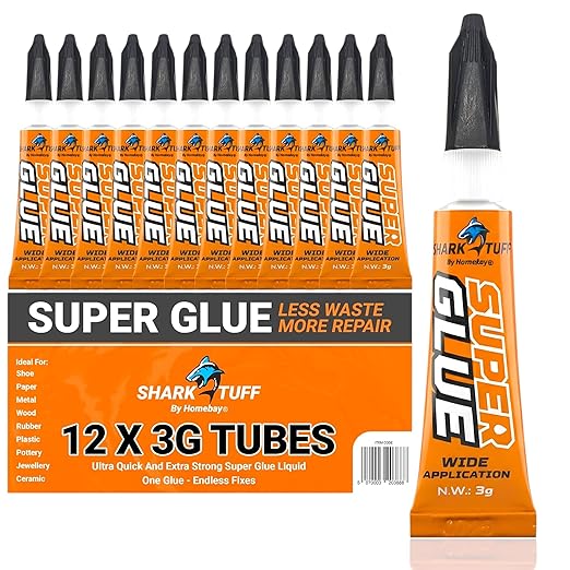 12 Pack - Strong Superglue All Purpose General Strong Instant Repair Toughest Adhesive Super glue Gel For Plastic Rubber Leather Shoes Metal Ceramic & More