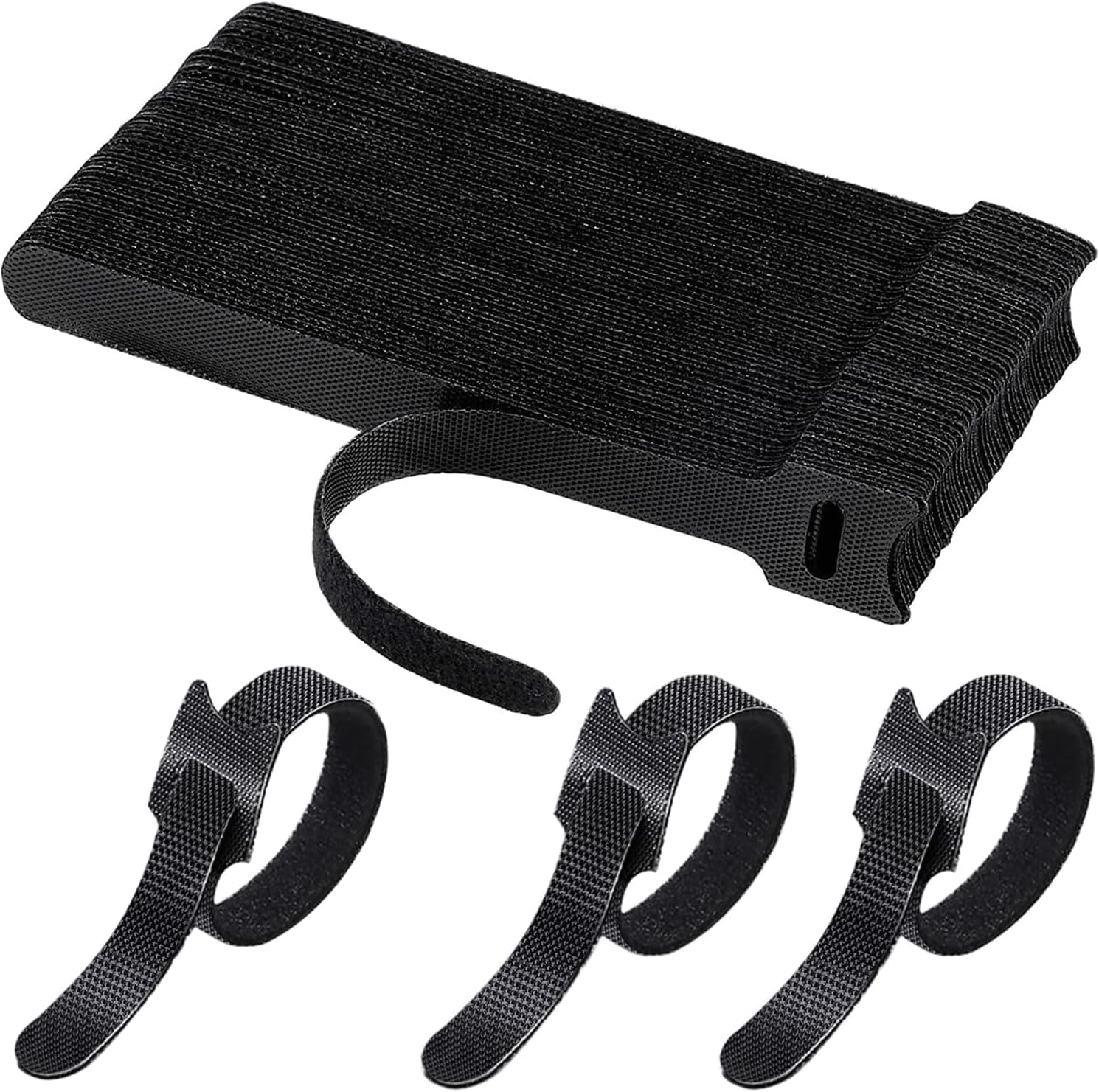 50 Pcs Cable Ties Reusable Hook and Loop Cable Straps Adjustable Tidy Fastening Strap Wire Management for Home & Office Accessories Headphones PC Wire USB Data Cables Organizer