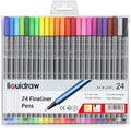 Liquidraw Fineliner Colouring Pens - 24 Pack | 0.4 mm Fine Tip | Assorted Vibrant Colours | Innovative Design Ideal for School, Work & Office Use | Easy Storage See-Through Wallet | Fade Resistant