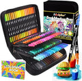 Melifluo 105 Dual Tip Colouring Pens Brush Pens Felt Brush Tip Pens for Adults Colouring Book Painting Sketching Highlighting