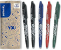 Pilot Frixion Erasable Rollerball 0.7 mm Tip- 2 Black, 1 Blue, 1 Red, 1 Green, Pack of 5