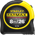 STANLEY FATMAX 8m/26' Tape Measure, Blade Armour Coating, 3.3m Standout, Magnetic Hook End, 0-33-726