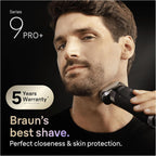 Braun Series 9 PRO+ Electric Shaver for Men, 9665CCE, Graphite - Wet & Dry Electric Razor, 5+1 Ultra Thin Precision Blades, Pro SensoAdapt Technology, 6in1 SmartCare Center, 60 min Runtime