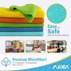 AIDEA Microfibre Cleaning Cloths, Pack of 8, Reusable Lint-Free 30×30 cm