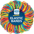 SOL 400pk Elastic Bands – Coloured Thick Rubber Loops in Various Sizes for Home & Office Use, Secure Binding for Bundling & Organising, Flexible Stationery Accessory