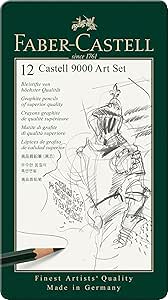Faber-Castell 9000 Art Set, 12 x Pencils in a Stylish Tin