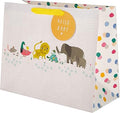 Hallmark New Baby Large Gift Bag for Boy & Girl, Safari Design with Gift Tag