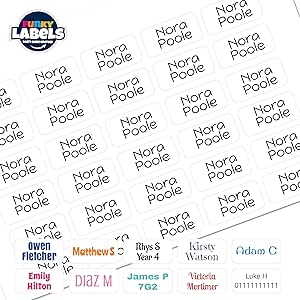 Personalised Stick On Clothing Name Labels NO Iron NO SEW (60)