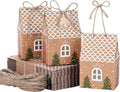 TsunNee Christmas Party Gift Boxes, Kraft Paper Candy Boxes, Christmas Favour Bags, 50 Pieces