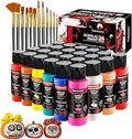 fantastory Acrylic Paint Set 24 Colors (2 oz / 60ml Each), Non Toxic, Non Fading, Waterproof, Acrylic Paint Kit for Artwork & DIY Projects on Canvas, Wood, Glass, Clay, Ceramic [Professional Series]