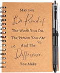 Hopton Leaving Gifts for Colleagues Women, 100 Pages Kraft A6 Notebook with Ballpoint Pen Set, Thank You Gifts, Staff Leaving Gift, Spiral Notepad for Colleagues Teachers Friends Men(Difference)