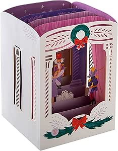 Hallmark Christmas Card, The Nutcracker, Musical, Light-Up, Pop Up Christmas card, 3D Christmas Card, Paper Wonder, Pink, Purple