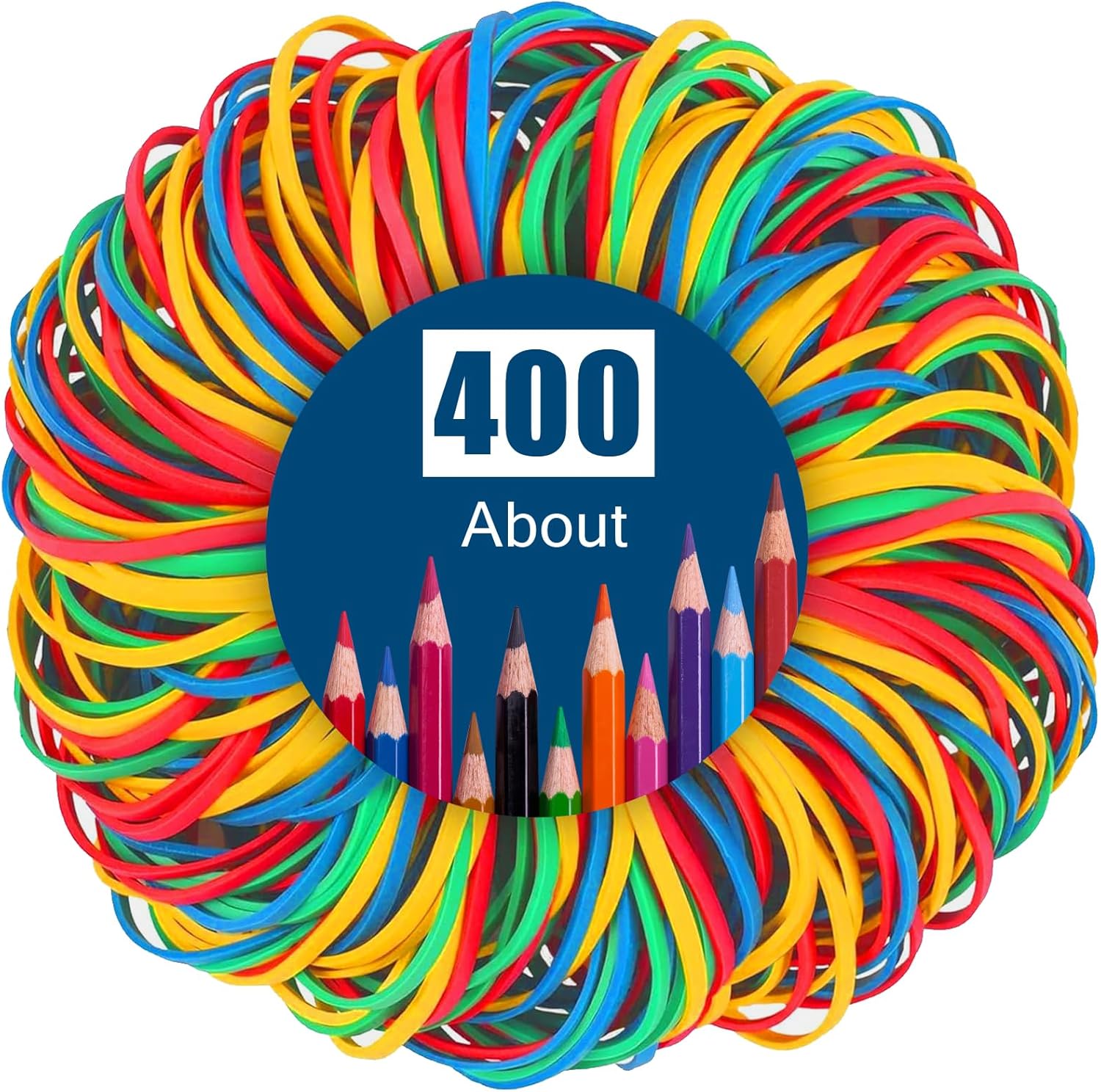 400strip Elastic Rubber Bands,Elastic bands office,Rubber Bands Assorted Sizes,Sturdy Thick & Stretchable Colored Bands,Natural Elastic Bands for School Home Office Supplies Industrial Crafts