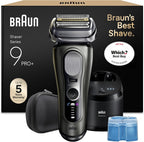 Braun Series 9 PRO+ Electric Shaver for Men, 9665CCE, Graphite - Wet & Dry Electric Razor, 5+1 Ultra Thin Precision Blades, Pro SensoAdapt Technology, 6in1 SmartCare Center, 60 min Runtime