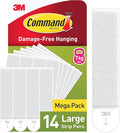 Command Large Picture Hanging Strips, Value Pack - 14 Pairs (28 Strips) Adhesive Strips - For Pictures, Frames, Mirrors, Wall décor - Damage Free Hanging