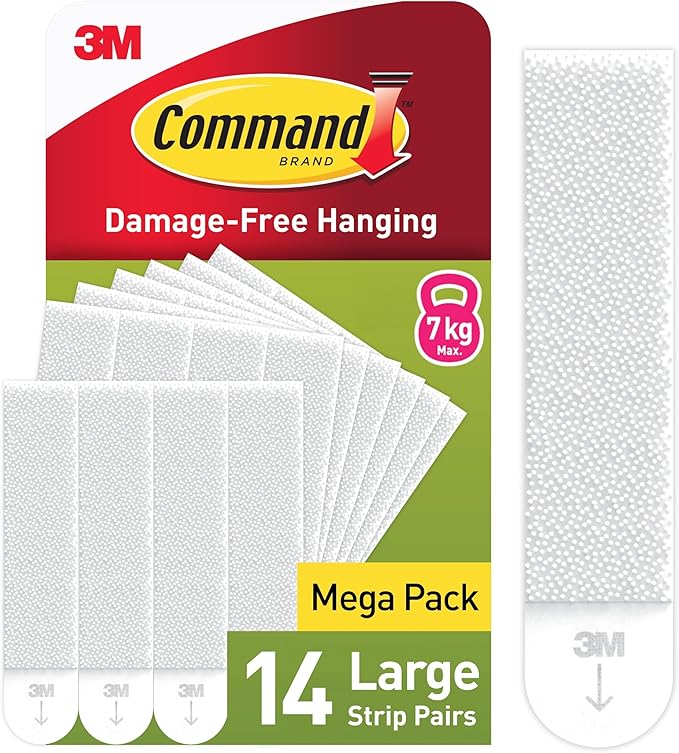 Command Large Picture Hanging Strips, Value Pack - 14 Pairs (28 Strips) Adhesive Strips - For Pictures, Frames, Mirrors, Wall décor - Damage Free Hanging