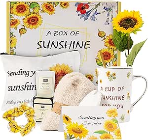 Birthday Gift for Women, Get Well Soon, Sunflower, Sending You Sunshine, Unique Relaxation Box for Best Friend, Thinking of You