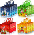 VEYLIN 12 Large Christmas Bags with Handles Reusable Non-woven Xmas Bag for Christmas Holiday Party Supplies, 15.7 x 5.9 x 14.1Inch