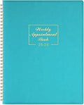 Appointment Diary 2025 - Diary 2025 from Jan. 2025 to Dec. 2025, A4 Week to View Appointment Book 2025 in 15 Minutes with Times, Soft Leather Cover, 21.8 x 29 cm - Lake Green