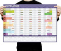 2027 Wall Planner A2 - Full Year to View 59cm x 42cm Family Yearly Wall Chart - UK Calendar for Home Office School Teacher (Rainbow)