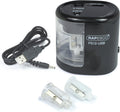 Rapesco 1449 PS12-USB Automatic/Electric Pencil Sharpener with USB or Battery (not Included) Charging, Black