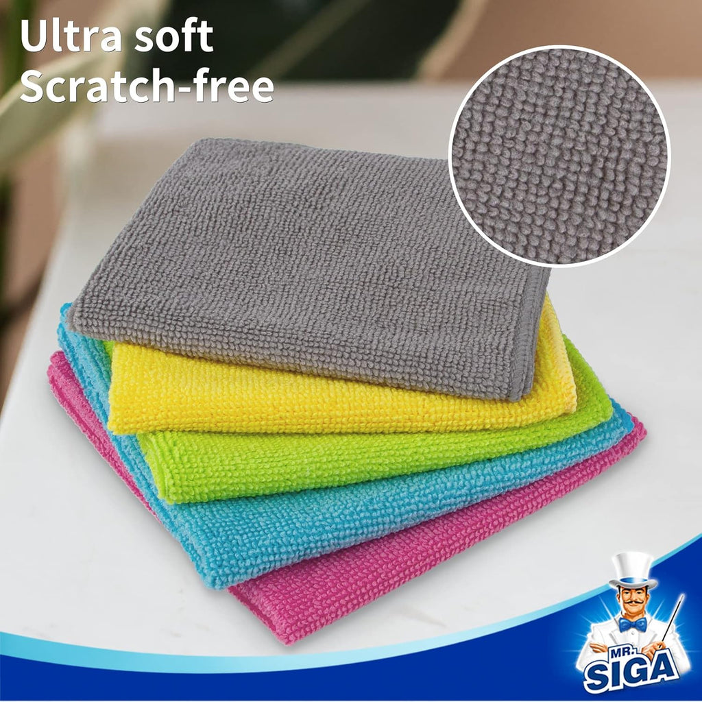 MR.SIGA Microfiber Cleaning Cloths, Pack of 50, All-Purpose, 30×30 cm