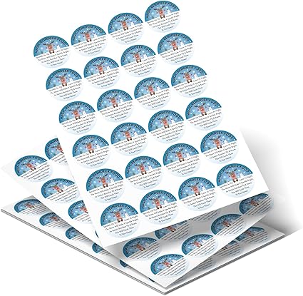 Christmas Reindeer Food Stickers, 120Pcs Magic Labels, Multicolor, Round, Paper, 4.5cm (Diameter), Uncoated