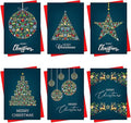 Christmas Cards 2025 30 Pack Xmas Cards Multipack Assortment of Luxury Designs Gold Christmas Tree Star Bauble Style Xmas Cards