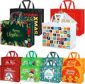 Large Christmas Bags for Presents 12PCS Xmas Gift Bags 4 Extra Large 17",8 Large 13" Gift Bags Multipack Christmas Party Bags Reusable Christmas Bag Non-woven Christmas Treat Wrapping Bags