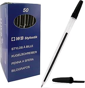 Stylostik Black Pens Pack of 50 Biros