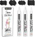 3x White Chalk Pens for Blackboards with 50 Black Labels - Liquid Chalk Markers - 1x(1mm,3mm,6mm) - Reversible Tips Bullet & Chisel