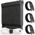 Alyvisun 120 PCS Cable Ties Reusable - 150x12 mm, Black Hook and Loop Nylon Cable Tidy - Ideal for Headphones, Phones, Electronics Under Desk Cable Management Straps