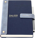 Academic Diary 2026,Agenda 26 Diary A5 Page a Day,Hardcover Organiser Year Diary Jan-Dec 2026,Month Weekly Planner with Pen,Stickers,Inner Pocket (Blue 2026, A5)