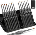 Nicpro 15 Pack Miniature Painting Set, Fine Detail Paint Brushes for Models, Acrylic Watercolour Oil, Ceramic, Shoe, Art Figure Paint by Number - Thin Artist Kit Nylon Holder