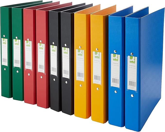 Q-Connect 25mm 2 Ring Binder Polypropylene A4 Assorted (Pack of 10)