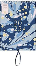 Busy B 2025 Calendar Couples Wall Calendar - Navy Marble Slim Design with Dual Schedules, Monthly Pockets & Stickers - A5 Hanging Calendar for Shared Planning, Birthdays & Important Dates - Jan to Dec