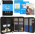 H & B 75Pcs Drawing Set Colouring Pencils Sketch Set,Drawing Pencils with Watercolor Pencil,Metallic Pencil, Sketchbook,Art Supplies for Adults Artists Beginners