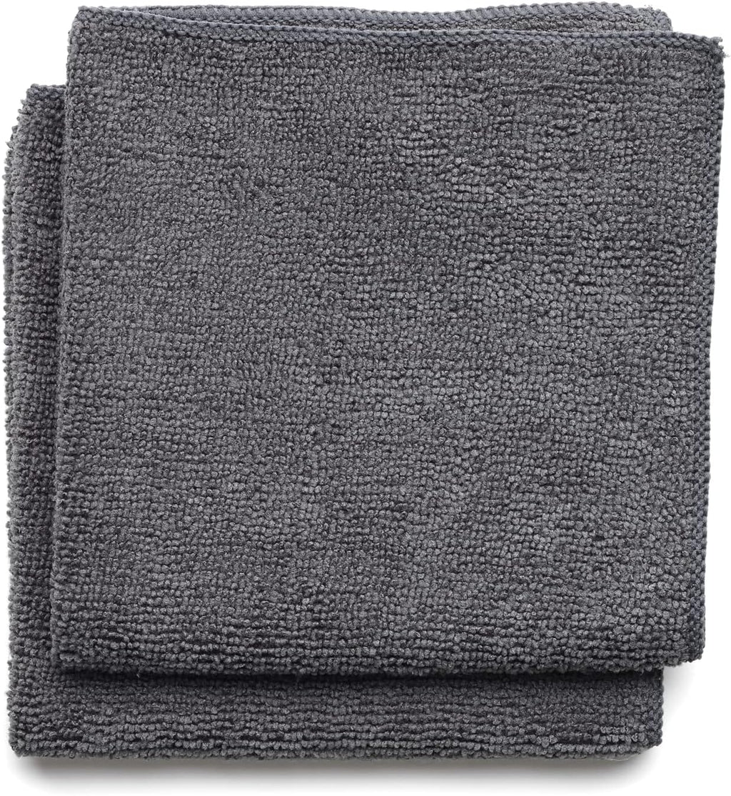 Brabantia 118029 Microfibre Cleaning Cloths (x 2), Machine Washable, Dark Grey
