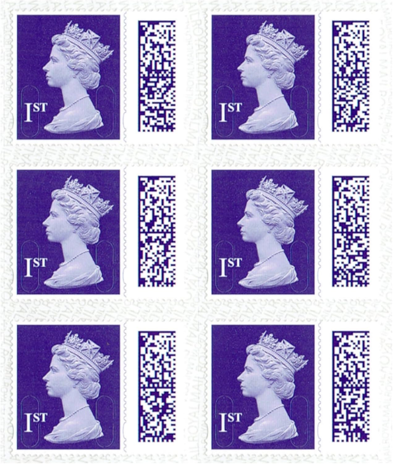 GOVLAX GROUP First Class Stamps (6 Pack) - Self Adhesive UK Letter Postage for Standard Mail with Barcode - Royal Mail