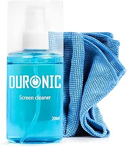 Duronic Screen Cleaner Kit SCK101 | 200ml | Cleaning Spray for LCD/TFT/LED/Plasma/OLED Televisions and Computer Monitors | With Microfibre Cloth | Ideal for Laptops, Smartphones, Televisions, Tablets